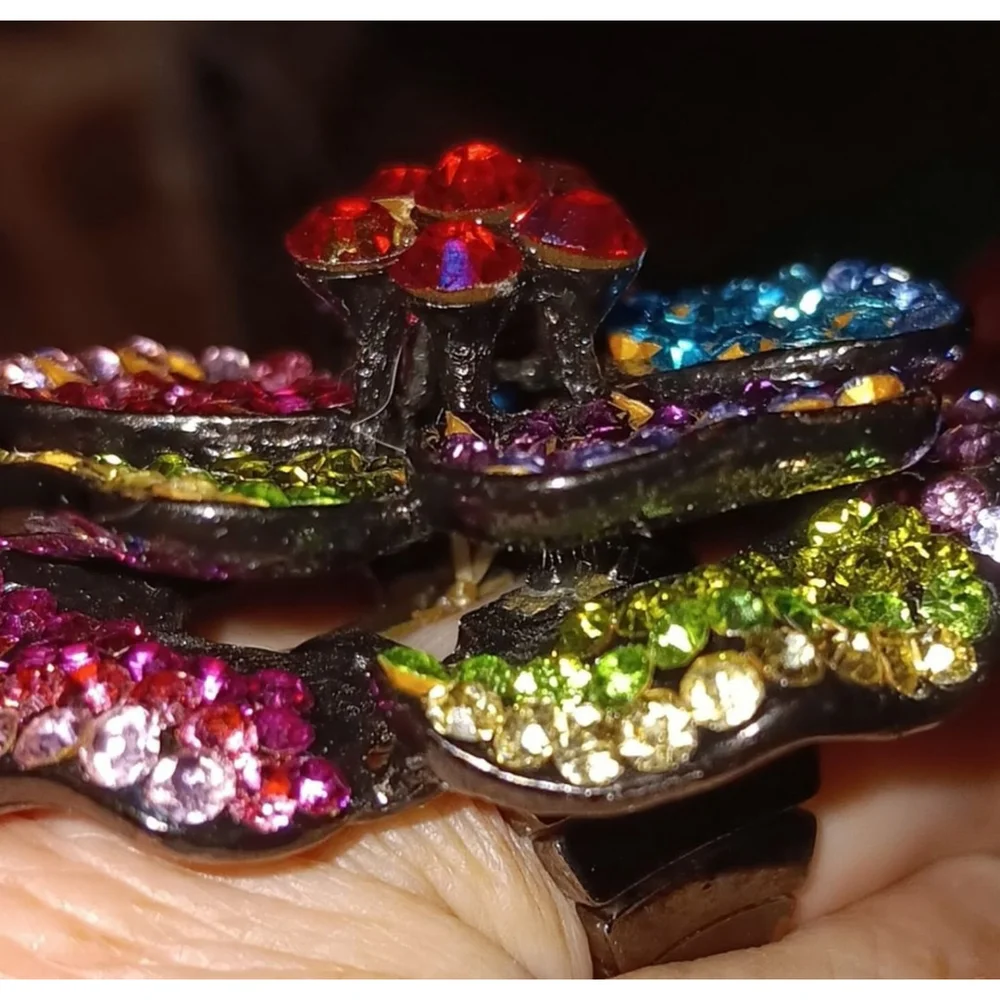 Vibrant Multicolor Crystal Stretch Flower Ring